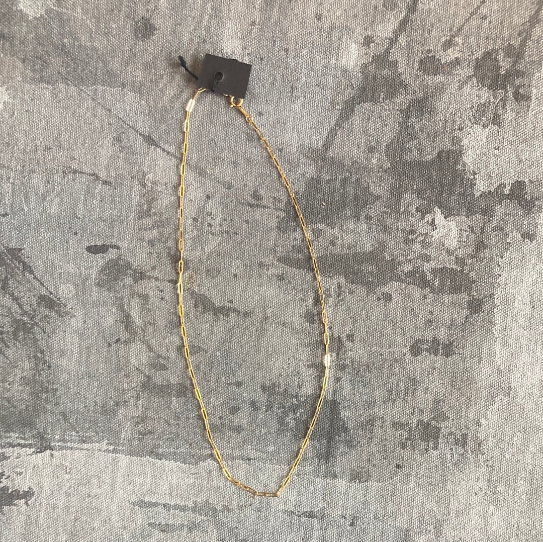 Delicate Staple Paperclip Chain In Gold Filled