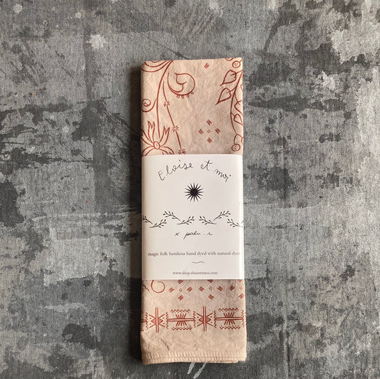 Desert Clay Plant dyed Folk Bandana - Eloise et Moi