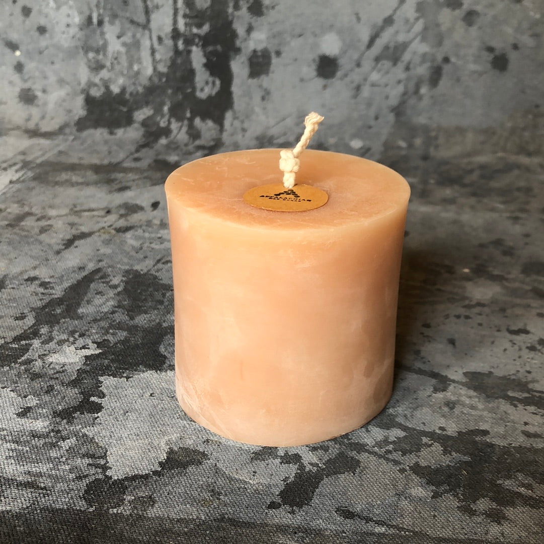 3x3 Blush Beeswax Pillar Candle - Appalachian Wax Works