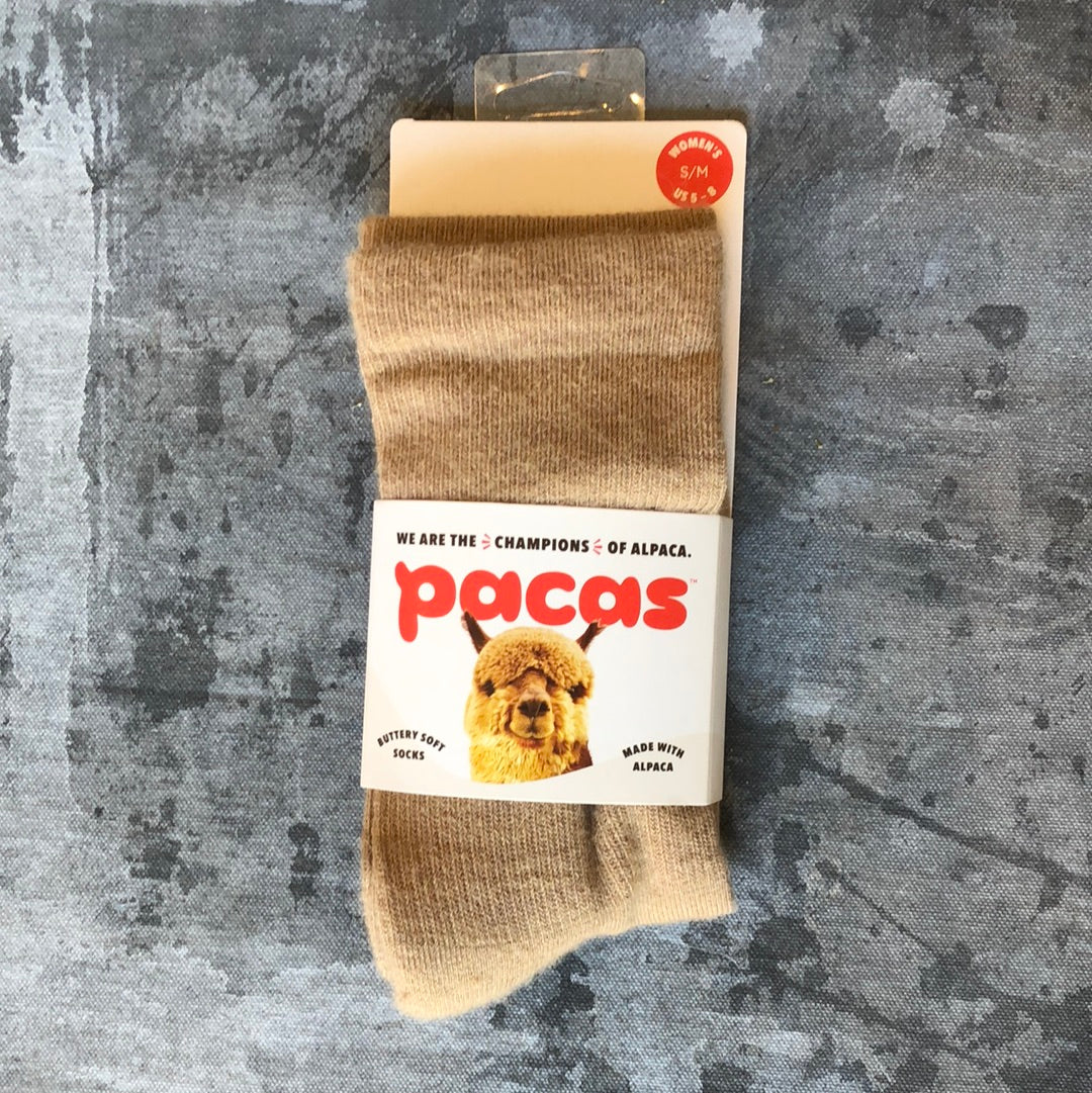 Pacas - Women's S/M Camel Crew Socks