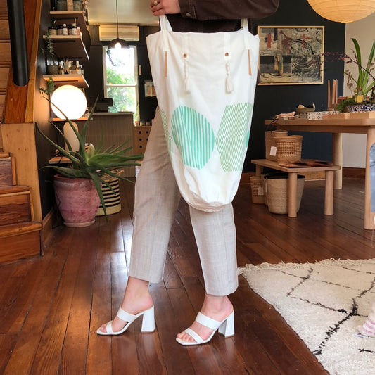 Ajna block printed totes by Tulsi