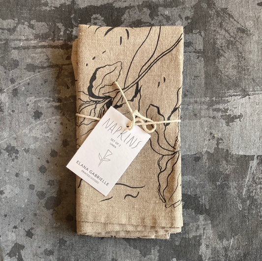 Elana Gabrielle - Iris Linen Napkins - Set of 2