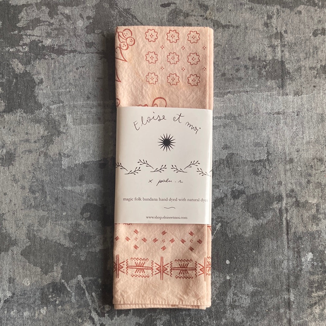 Muted Pink Plant dyed Folk Bandana - Eloise et Moi
