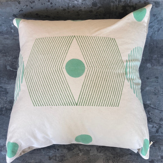 Ajna Green Hand Block Printed Pillows by Tulsi