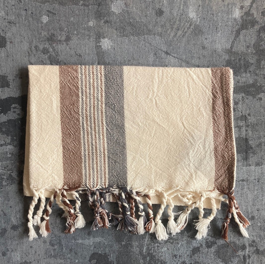 HOME & LOFT - Brown/Cream Hudson Hand Towel